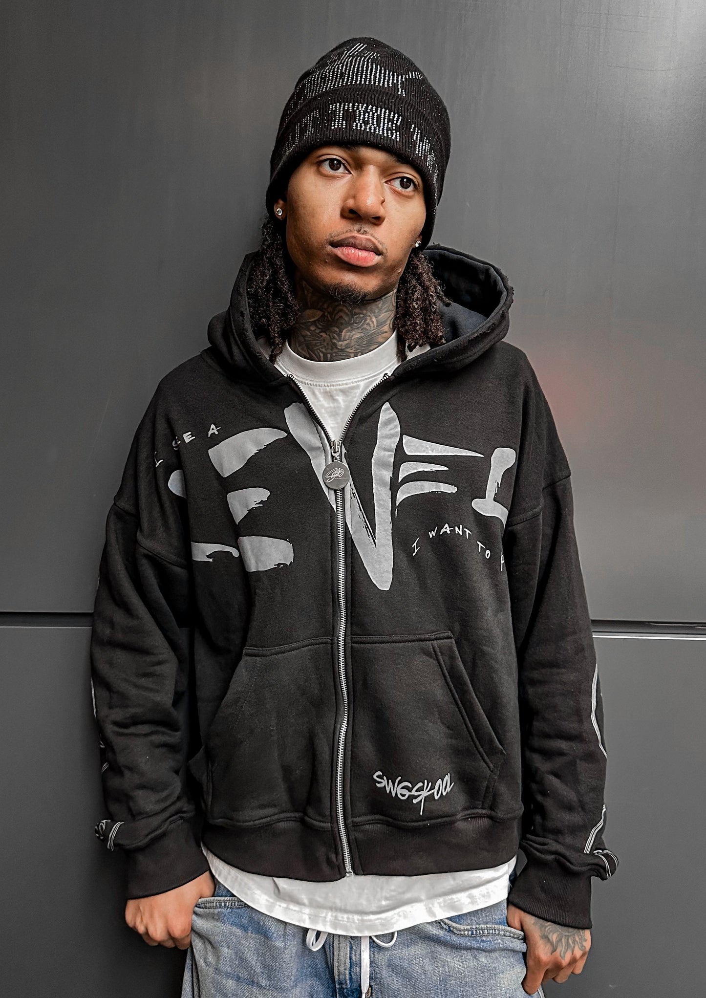 "Level" Onyx Zip Up