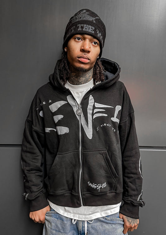 "Level" Onyx Zip Up